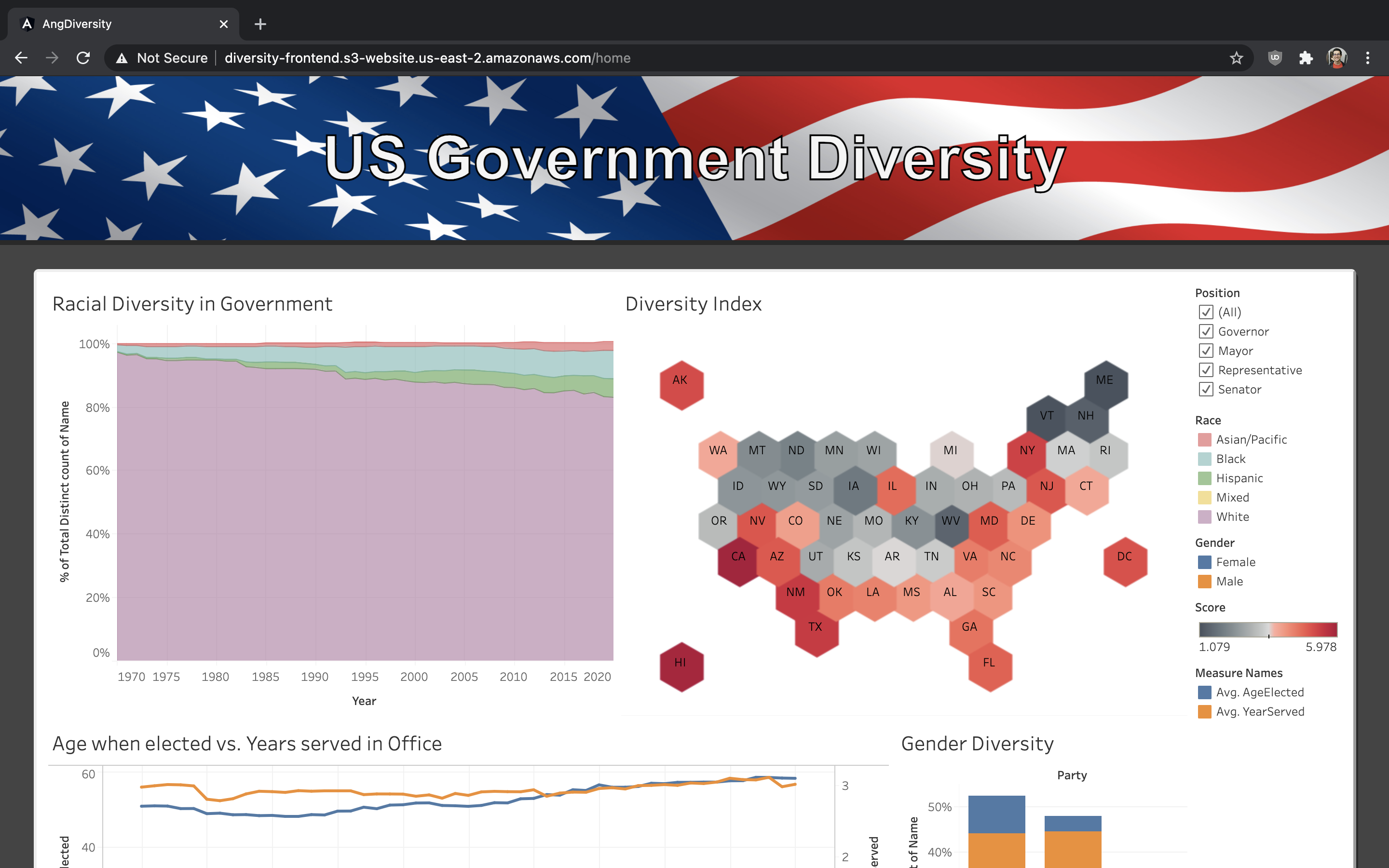 Government Diversity dashboard.